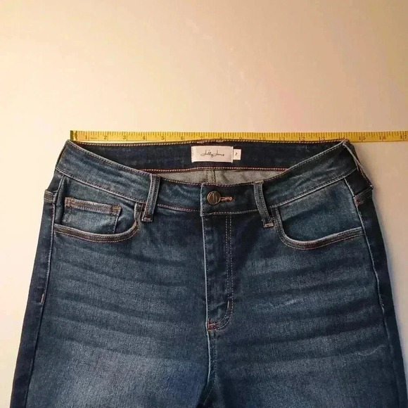 Jelly Jeans Denim Size 7 Chewed Edge Hem Mid Rise Medium Wash Skinny Leg - Picture 7 of 10